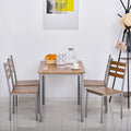 HOMCOM Modern 5-Piece Wooden Dining Kitchen table set 1 Table 4 Chairs Metal legs