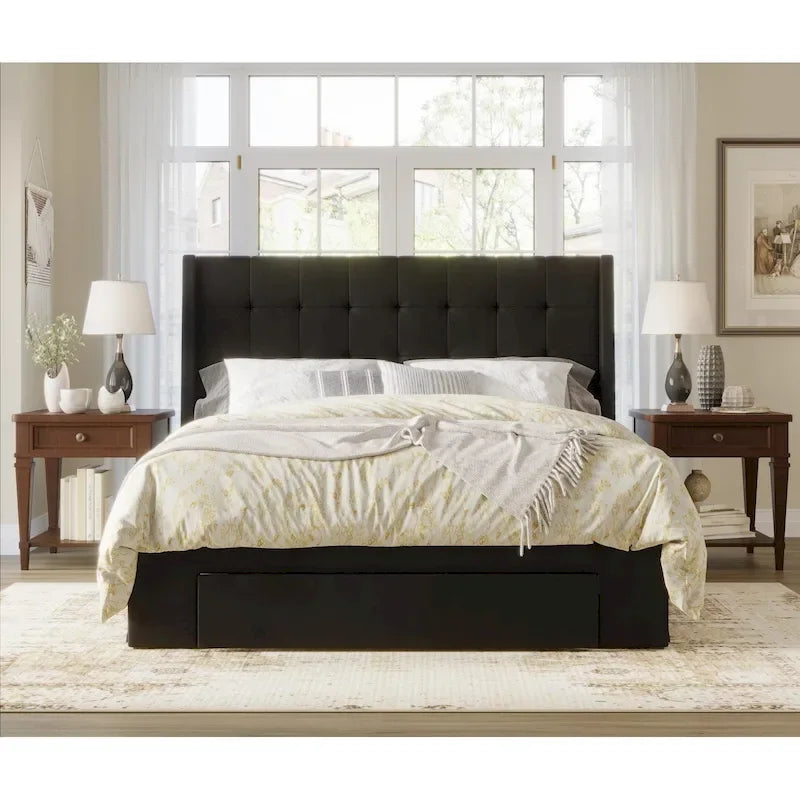 Pamela Tufted Upholstered Storage Panel Bed