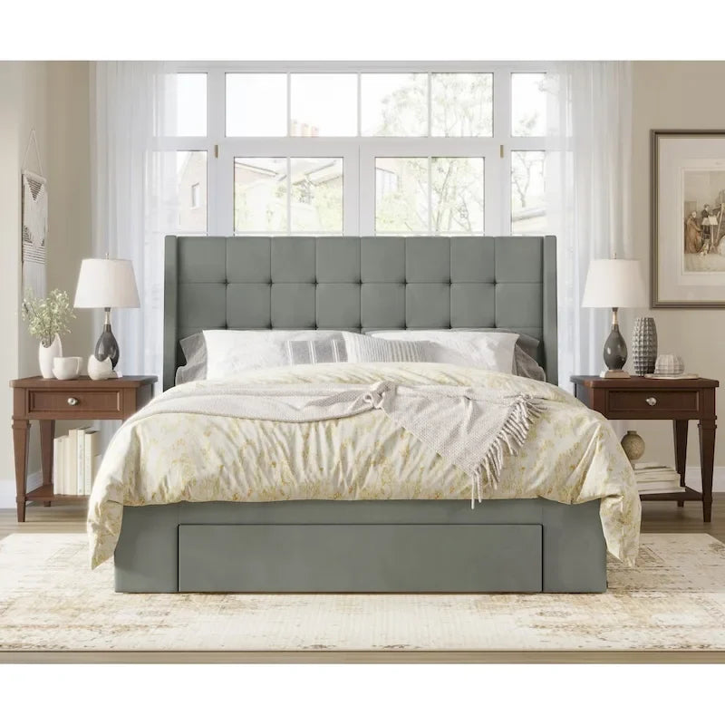 Pamela Tufted Upholstered Storage Panel Bed
