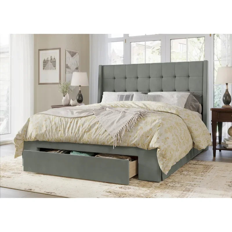 Pamela Tufted Upholstered Storage Panel Bed