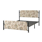 Diana Transitional 62 Floral Upholstered Platform Metal Bed Frame with Washable Slipcover by HULALA HOME