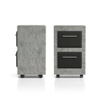 DH BASIC Urban Two-Drawer Mobile File Cabinet with Iron Bar Pulls by Denhour
