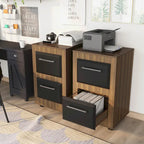 DH BASIC Urban Two-Drawer Mobile File Cabinet with Iron Bar Pulls by Denhour