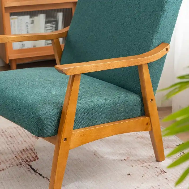 Home Comfort Mid Century Modern Wood Frame Accent Chair