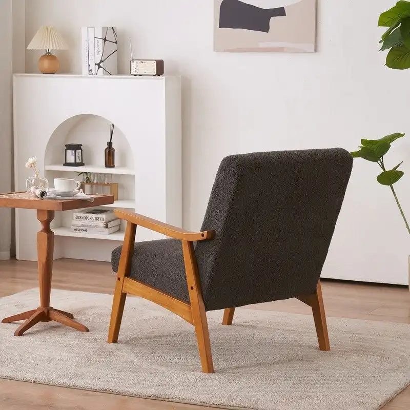 Home Comfort Mid Century Modern Wood Frame Accent Chair