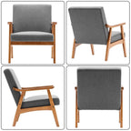 Home Comfort Mid Century Modern Wood Frame Accent Chair