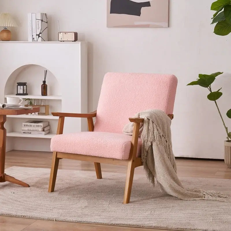 Home Comfort Mid Century Modern Wood Frame Accent Chair