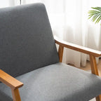 Home Comfort Mid Century Modern Wood Frame Accent Chair