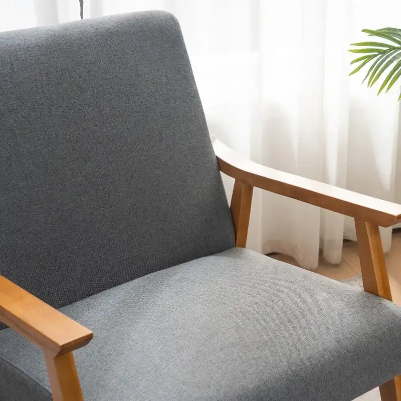 Home Comfort Mid Century Modern Wood Frame Accent Chair