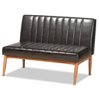 Daymond Mid-Century Upholstered and Walnut 5-PC Dining Nook Set
