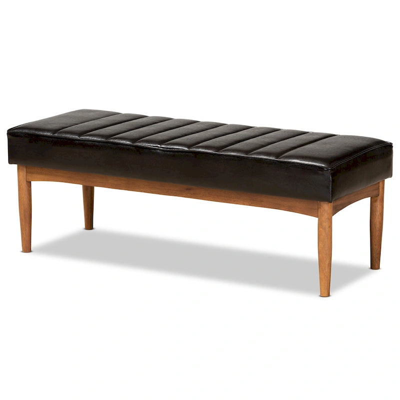 Daymond Mid-Century Upholstered and Walnut 5-PC Dining Nook Set