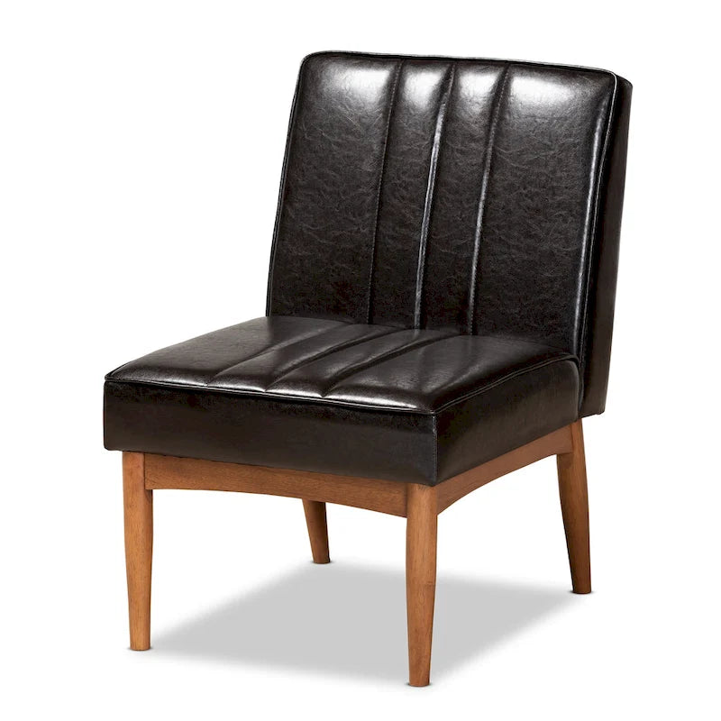 Daymond Mid-Century Upholstered and Walnut 5-PC Dining Nook Set