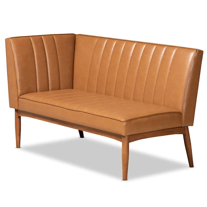 Daymond Mid-Century Upholstered and Walnut 5-PC Dining Nook Set