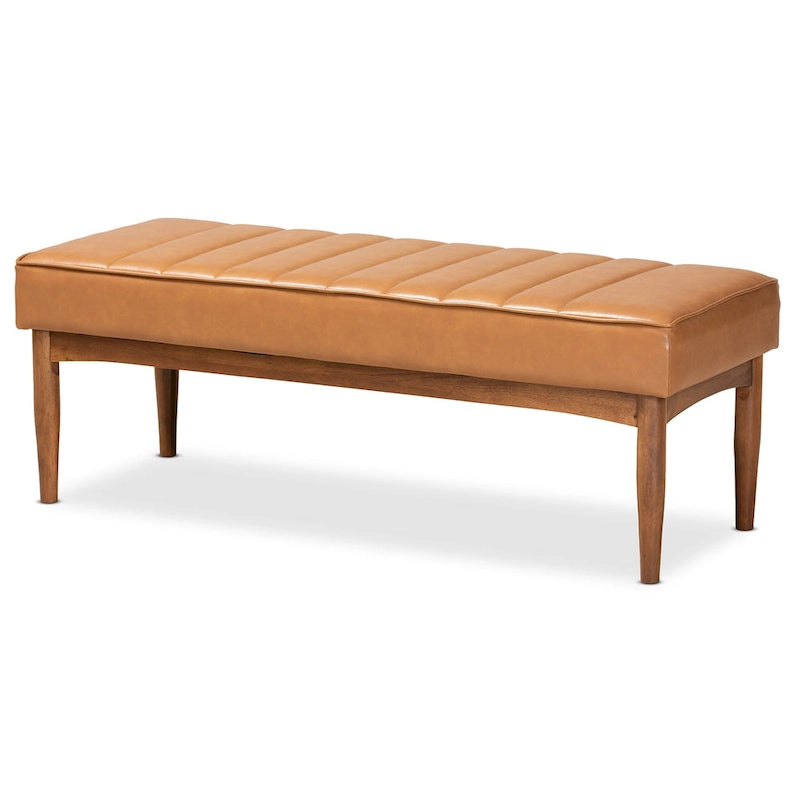 Daymond Mid-Century Upholstered and Walnut 5-PC Dining Nook Set
