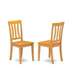 East West Furniture 3 Piece Kitchen Table Set- A Round Dining Room Table and 2 Kitchen Chairs, 36x36 Inch, Oak (Seat Options)