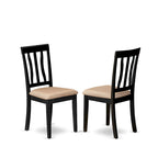 East West Furniture 9 Piece Kitchen Table Set- a Dining Table and 8 Dining Room Chairs, Black & Cherry (Seat Options)