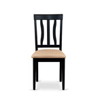 East West Furniture 9 Piece Kitchen Table Set- a Dining Table and 8 Dining Room Chairs, Black & Cherry (Seat Options)