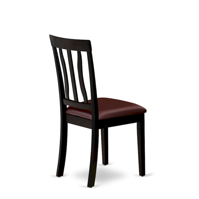 East West Furniture 9 Piece Kitchen Table Set- a Dining Table and 8 Dining Room Chairs, Black & Cherry (Seat Options)