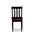 East West Furniture 9 Piece Kitchen Table Set- a Dining Table and 8 Dining Room Chairs, Black & Cherry (Seat Options)