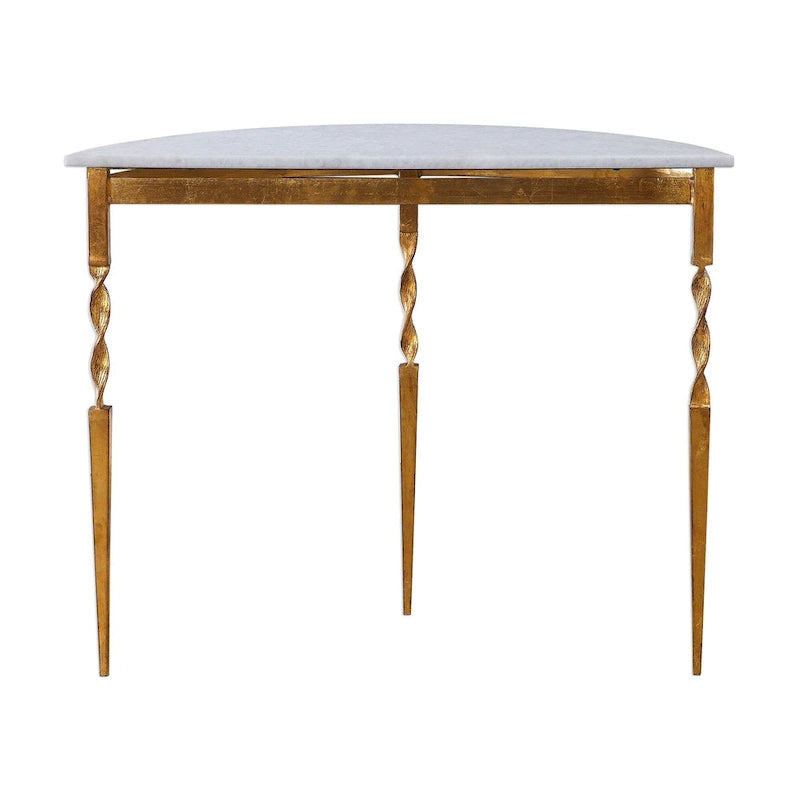 Uttermost Imelda 40 Long Marble Top Iron Console Table