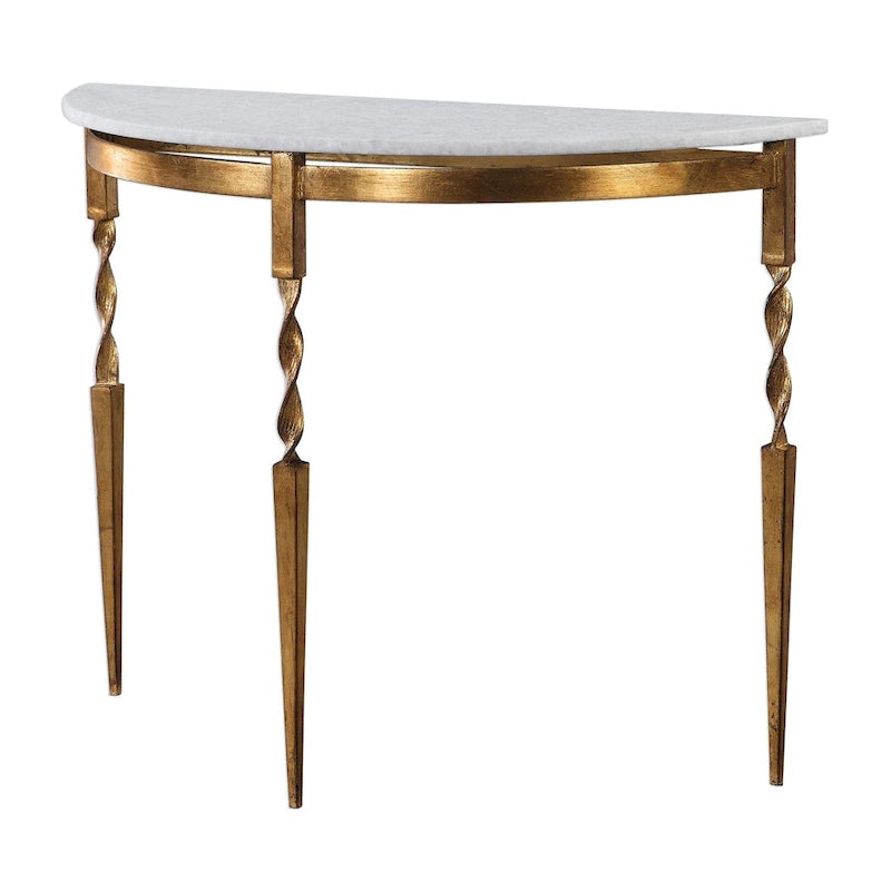 Uttermost Imelda 40 Long Marble Top Iron Console Table