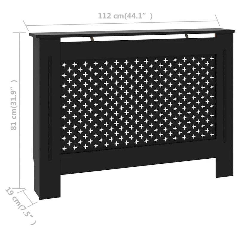 vidaXL Radiator Cover Black 44.1x7.5x32.1 MDF