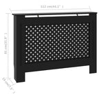 vidaXL Radiator Cover Black 44.1x7.5x32.1 MDF