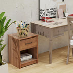 Gymax Nightstand with Drawer Storage Shelf Wooden End Side Table