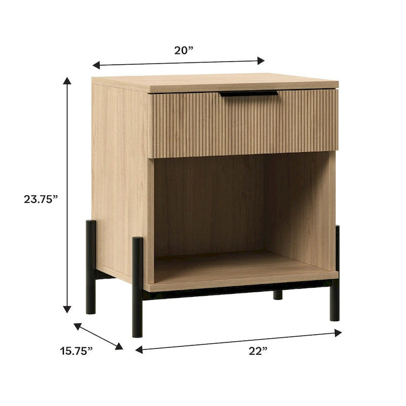 Middlebrook Designs Modern Fluted-Drawer Nightstand (Set of 2)