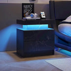 19.3 Modern 2 Drawers LED Nightstand with Adjustable Lights