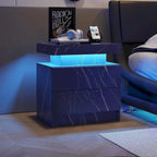 19.3 Modern 2 Drawers LED Nightstand with Adjustable Lights