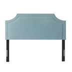 Adeco Fabric Upholstered Headboard with Nailhead for Queen Bed