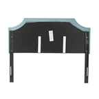 Adeco Fabric Upholstered Headboard with Nailhead for Queen Bed
