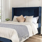 CUSchoice 54 High Headboard Upholstered Queen/King Bed (No Box Spring Needed)