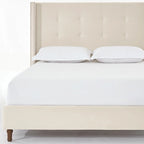 CUSchoice 54 High Headboard Upholstered Queen/King Bed (No Box Spring Needed)