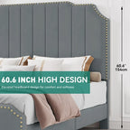 Black Upholstered Bed Frame PU Platform Bedframe Mattress Foundation