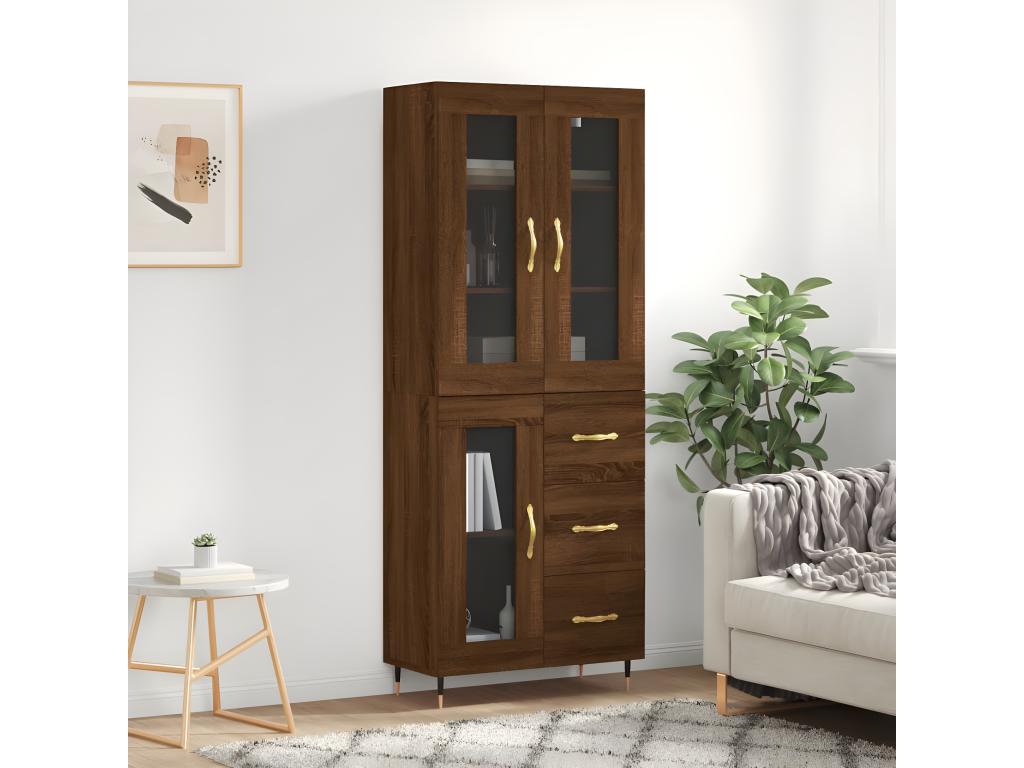 Brown Engineered Wood Sideboard, 69.5 x 34 x 180 cm