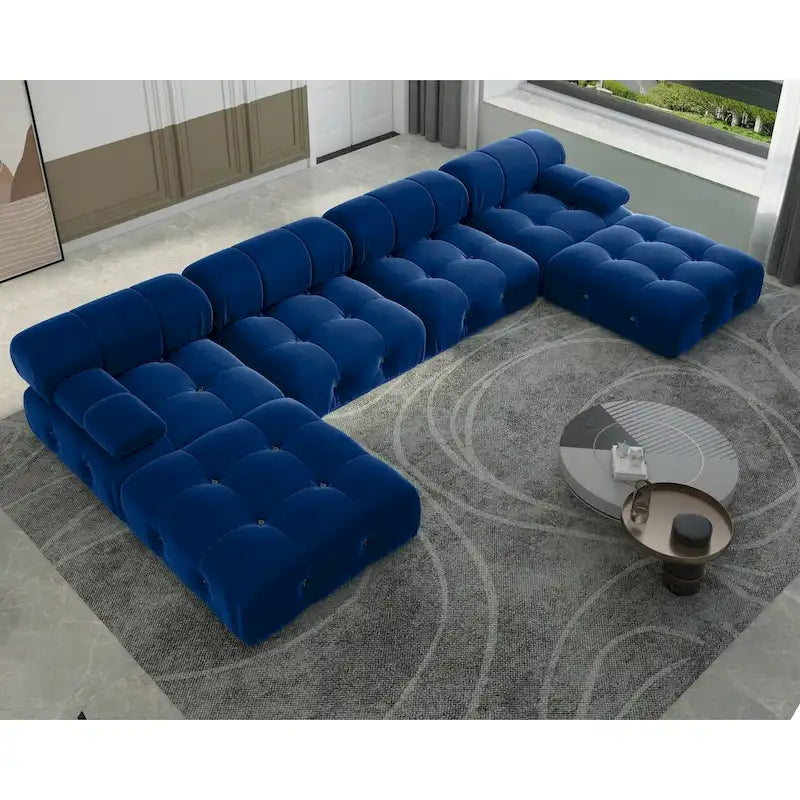 138 Convertible Modular Sectional Sofa, U-Shaped Minimalist Velvet Sofas Couches
