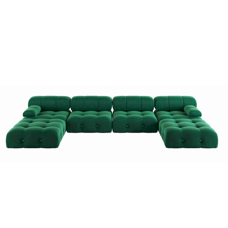138 Convertible Modular Sectional Sofa, U-Shaped Minimalist Velvet Sofas Couches