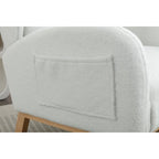 Teddy Fabric Rocking Chair With Packet Wood Legs For Living Room