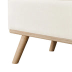 LUE BONA Mid-Century Modern Upholstered Storage Ottoman Button Tufted Fabric Storage Bench with Linen Seat