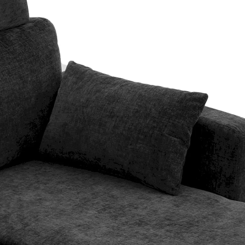 89 Chenille Sectional Sofa Couch With Extra Wide Chaise For Livingroom