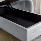 Chaise Lounge Indoor,Velvet Lounge Chair for Bedroom with Storage & Pillow,Modern Upholstered Rolled Arm Chase Lounge