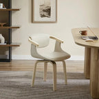 Art Leon Swivel Upholstered and Wood Accent Chair