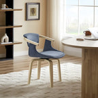 Art Leon Swivel Upholstered and Wood Accent Chair