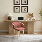 Art Leon Swivel Upholstered and Wood Accent Chair