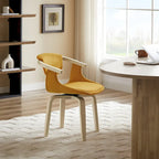 Art Leon Swivel Upholstered and Wood Accent Chair