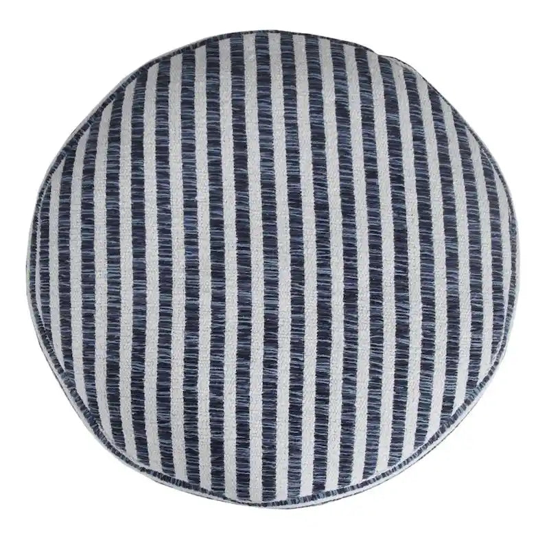 HomeRoots 18 Blue 100% Cotton Ottoman