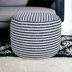 HomeRoots 18 Blue 100% Cotton Ottoman