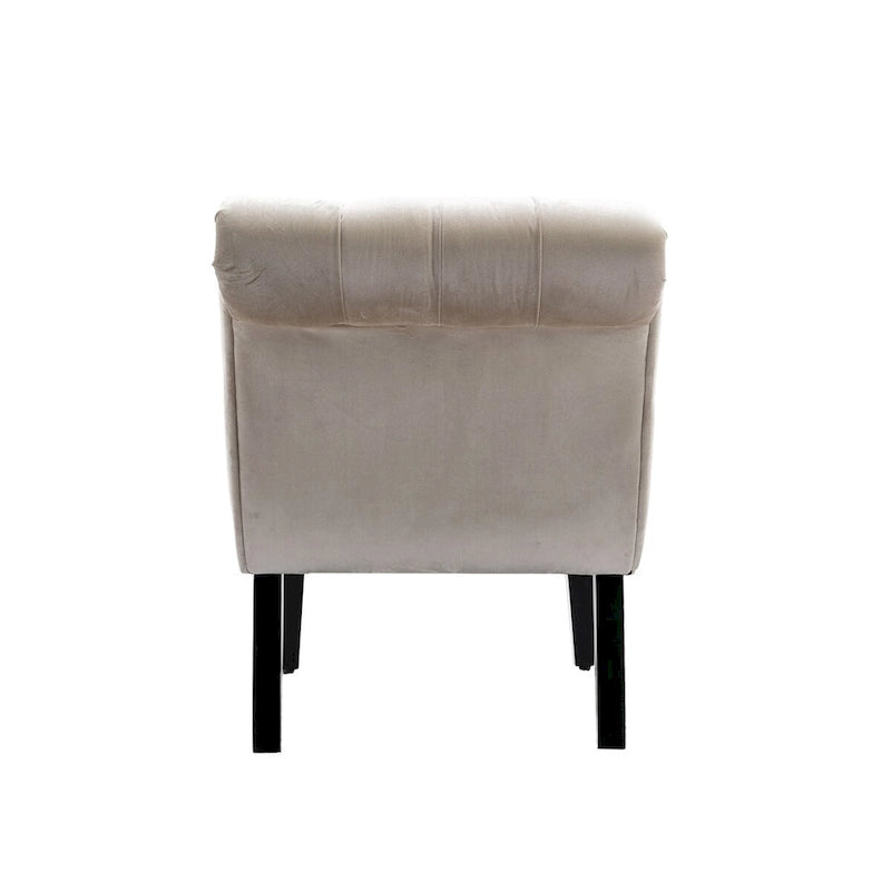 Velvet Armless Accent Chair, Button Tufted Slipper Chair, Side Chair, Lounge Chair